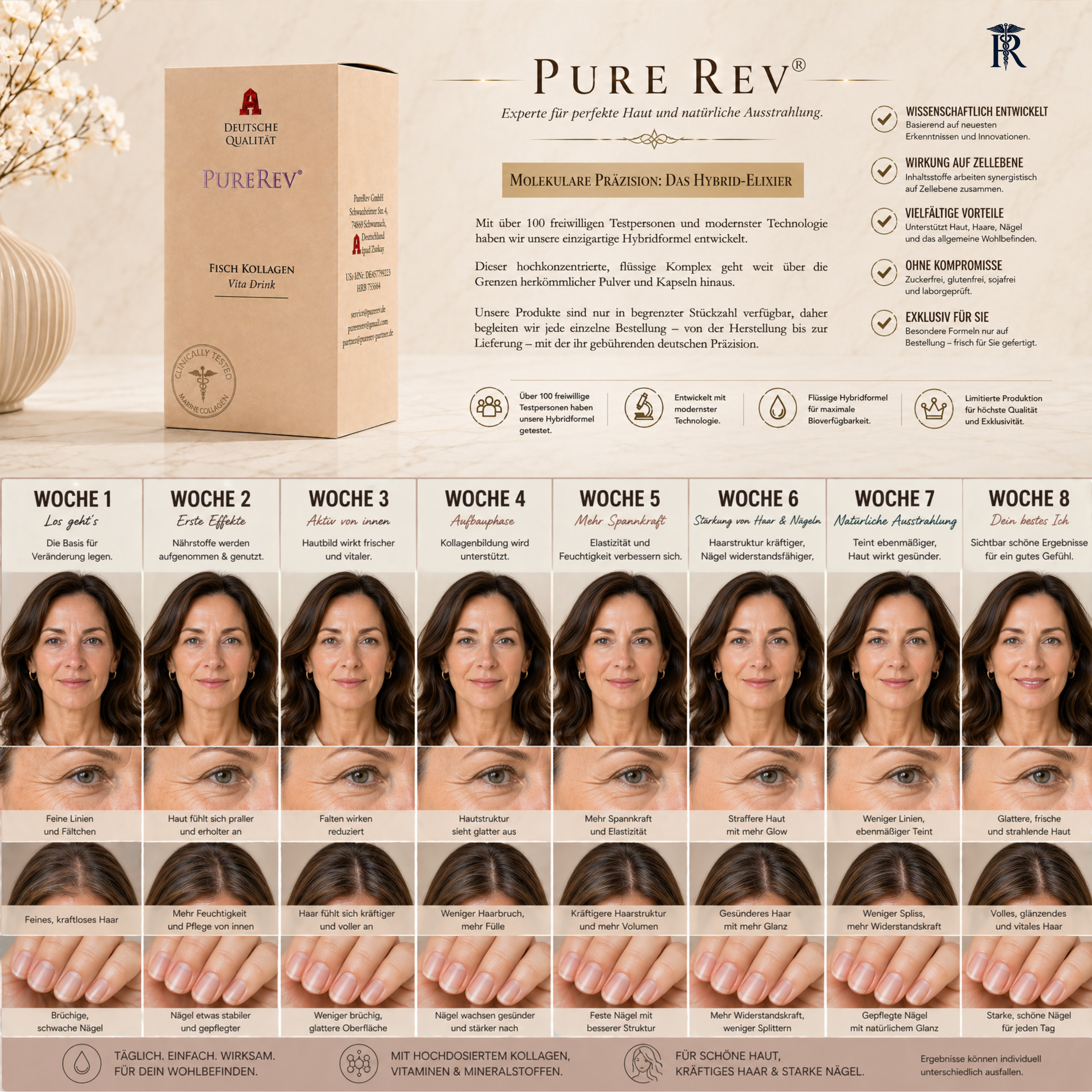 PureRev Aura Reverse Anti-Aging Kollagen Beauty Drink 500 ml